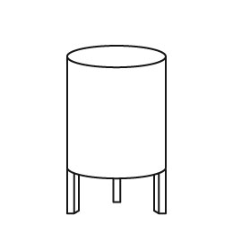 Cilindro verticale su zampe