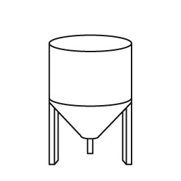 Tramoggia cilindrica su zampe